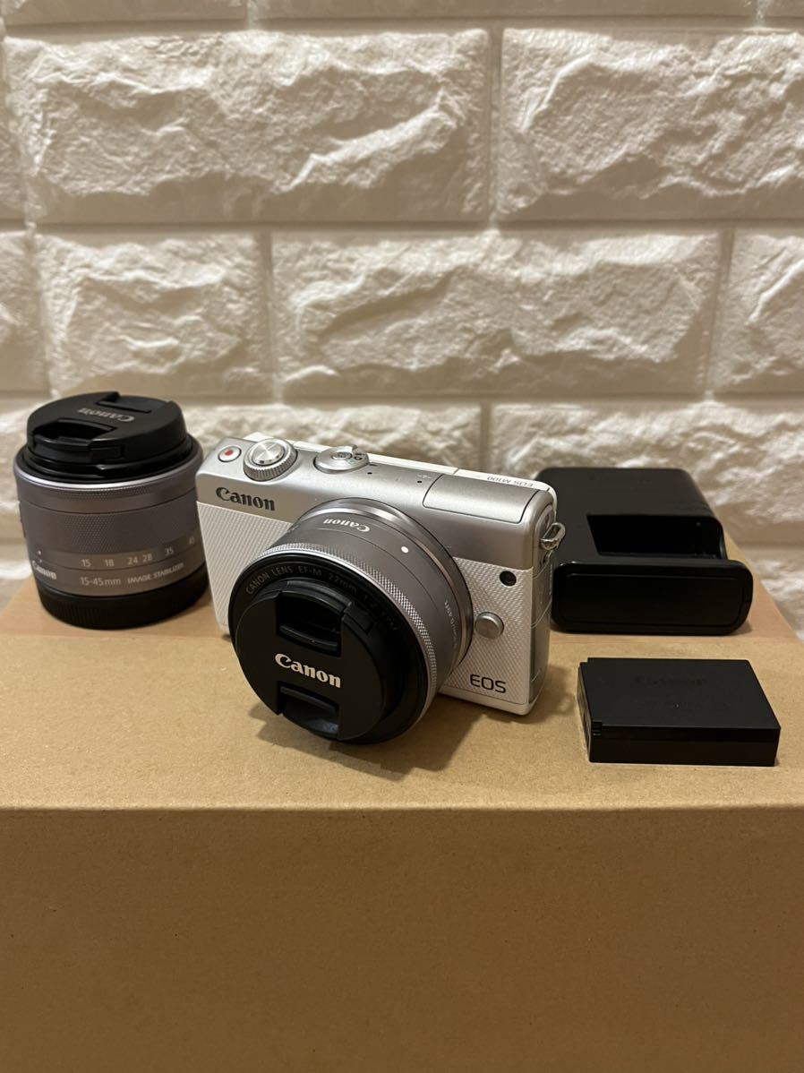 Canon キヤノン EOS M100 ホワイト ダブルレンズキット - www