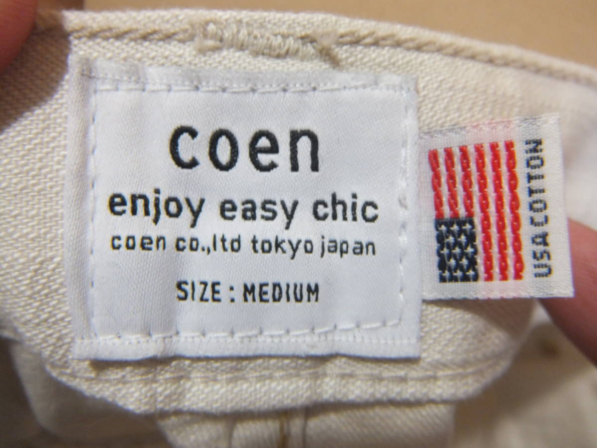 Coen コーエン USA COTTON レディース M デニムパンツ ジーンズ カラーデニム ボトム 白系 メ13940_画像4