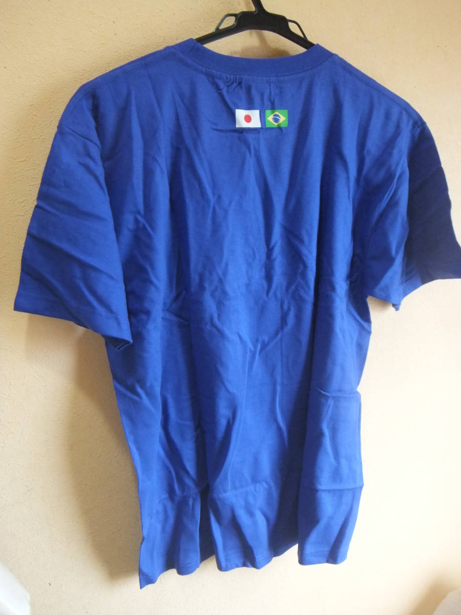 未使用 JFA Japan 半袖Tシャツ ブルー L 日本代表 サッカー 日本国旗 ブラジル国旗 メ14063_画像5
