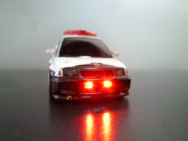  Choro Q Mitsubishi Lancer Evolution patrol car ( dummy security & ilmi, full )