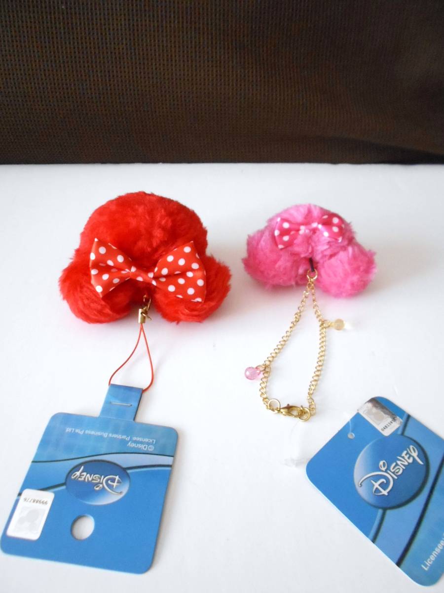 * new goods * Disney * minnie fake fur. bomboli type * strap /2 kind red color * pink color 