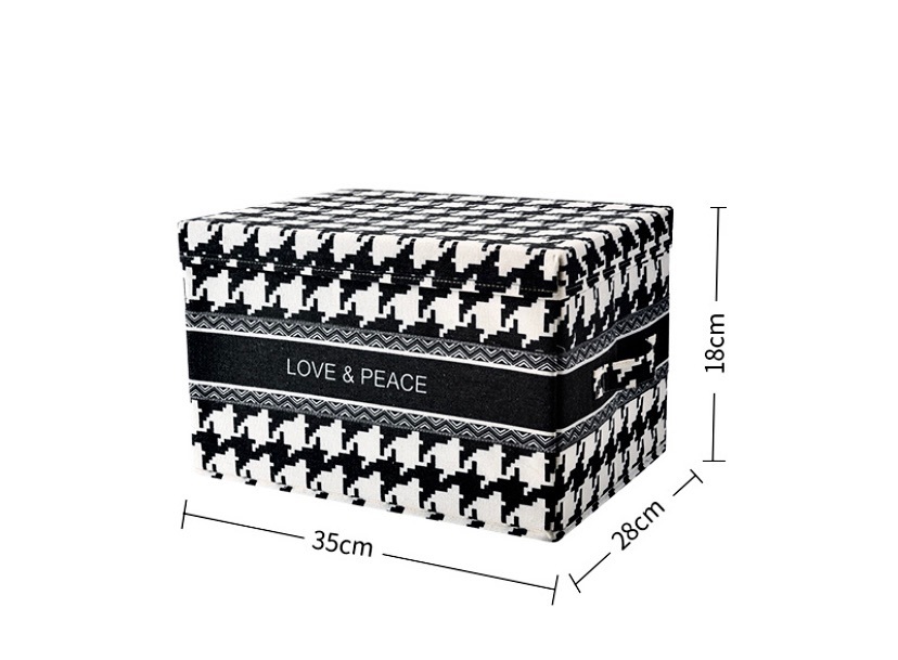 【新品未使用】収納ボックス ブラック 折り畳み 蓋付き 35×28×18cm_画像3