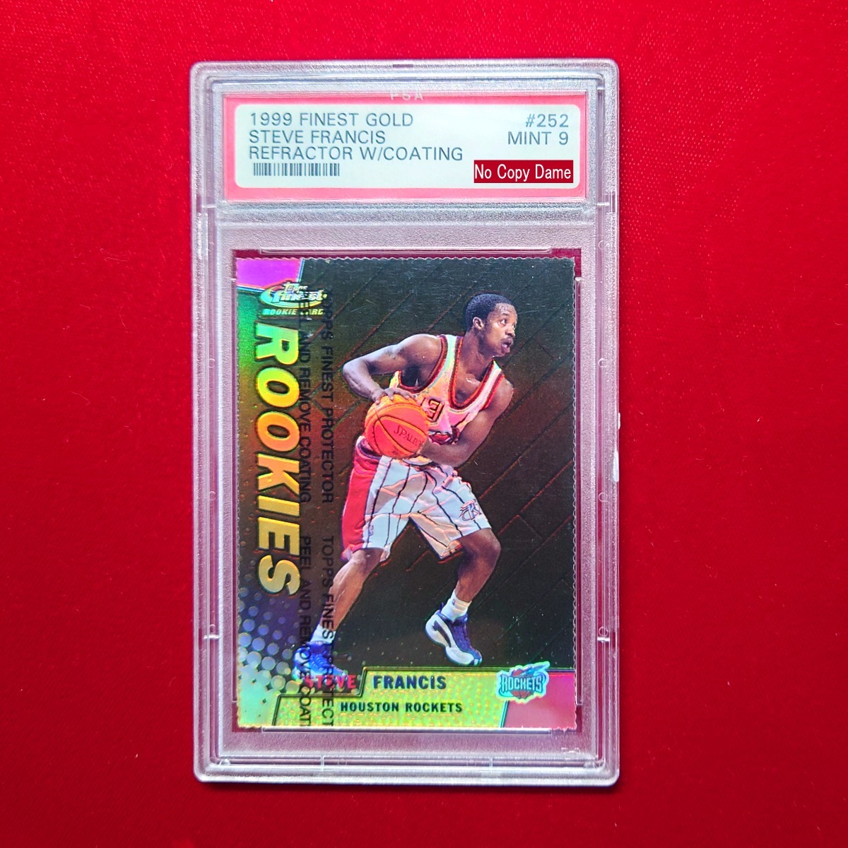 ◆Steve Francis Jersey#3【PSA9 RC】NBA 1999 Topps Finest ROOKIES Gold Refractor 3/100 W Coating card#252 ◇検索：ルーキーカード