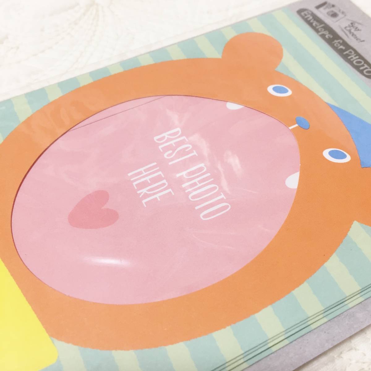 新品　百貨店商品　Hallmark　窓開き封筒　4枚入り　くま柄