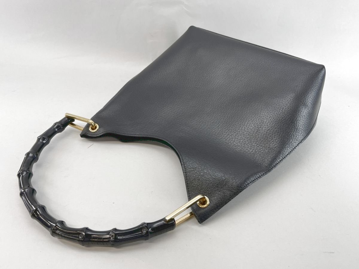 GUCCI グッチ バンブー レザーバッグ 黒[03-0252 | monsterdog.com.br