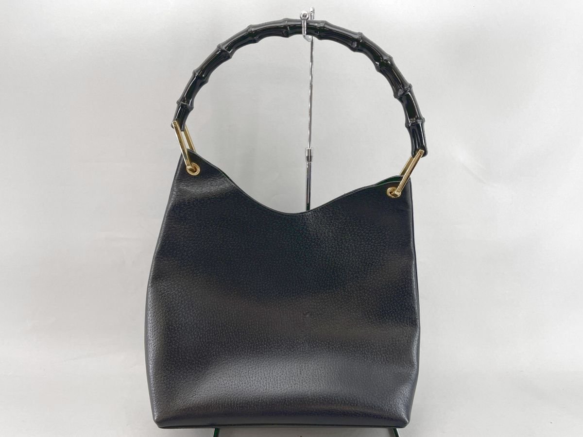 GUCCI グッチ バンブー レザーバッグ 黒[03-0252 | monsterdog.com.br