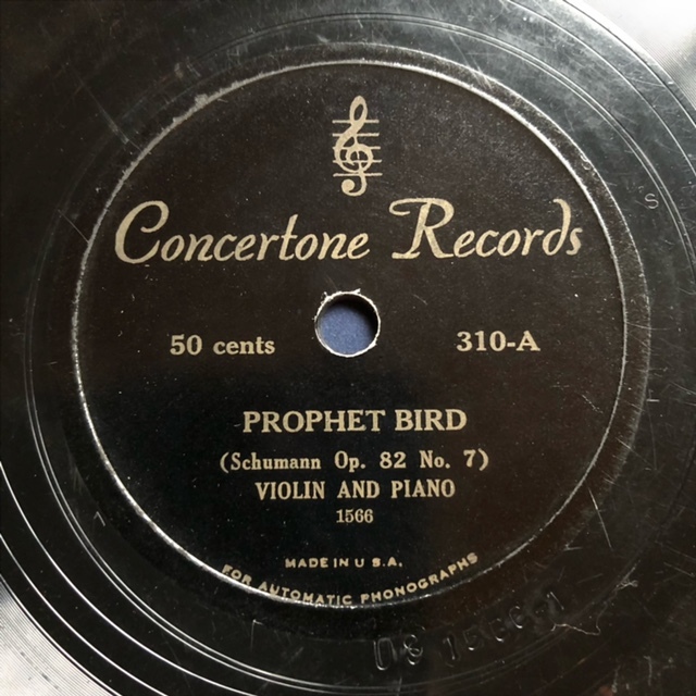 SP盤SPレコード ヴァイオリン シューマン、PROPHET BIRD グリーグ
