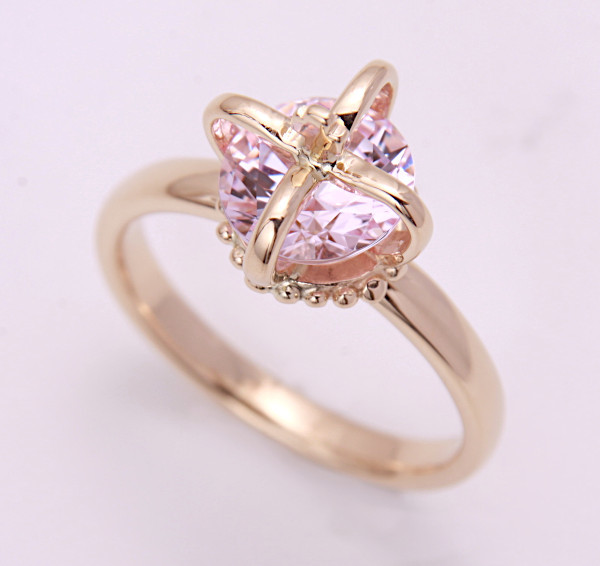 { pawnshop exhibition }NOJESS Nojess *k10 Cubic Zirconia .. motif ring *C-5727