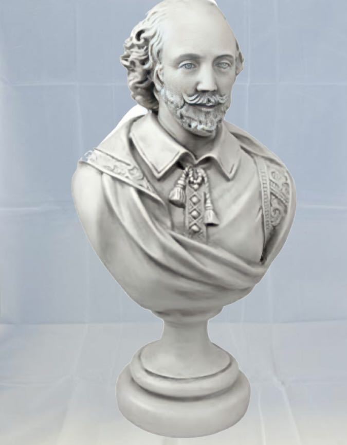 シェイクスピア・ヨーロッパ・胸像　オブジェ　大理石風風　ウォリアム・シェイクスピア　ハムレット　オセロー　演劇　石像