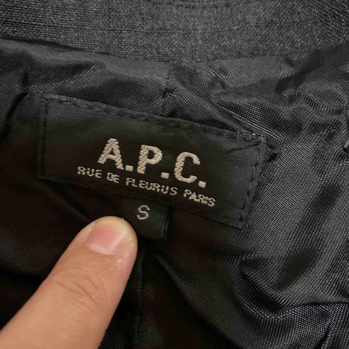 アーペーセー APC A.P.C スーツ セットアップスーツ ジャケット S スカート 38 チャコールグレー タイトスカート レディース 女性用_画像6
