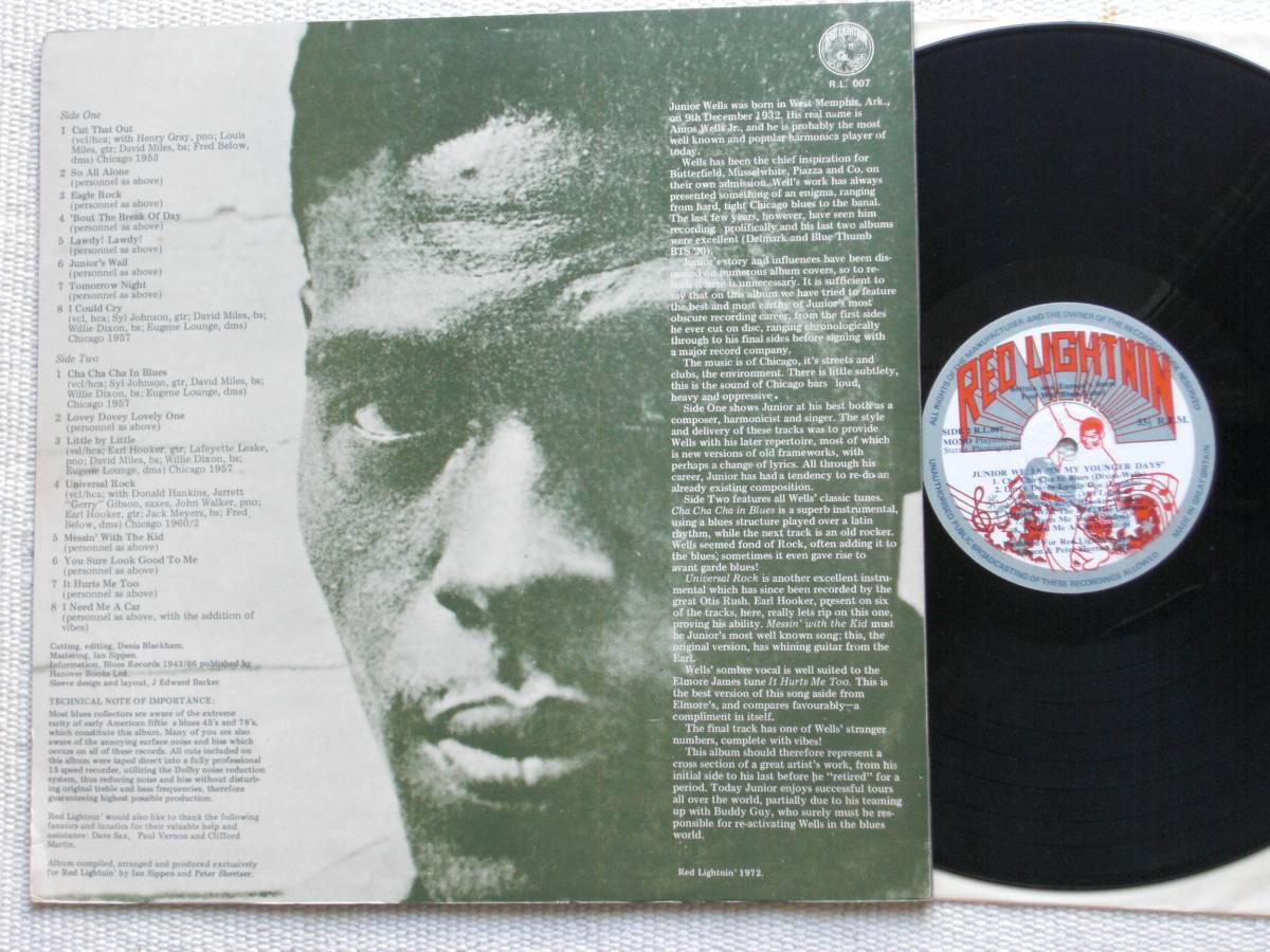 UK original record LP Junior Wells | In My Younger Days (Red Lightnin\' R.L.007 )