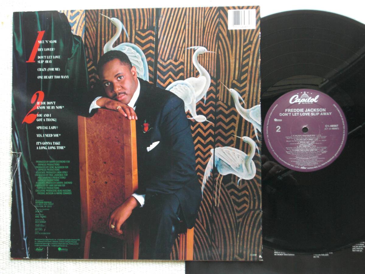 USオリジナル盤LP　Freddie Jackson ／ Don't Let Love Slip Away 　ブラックディスクガイド掲載盤№566　(Capitol Records C1-48987 )　_画像2