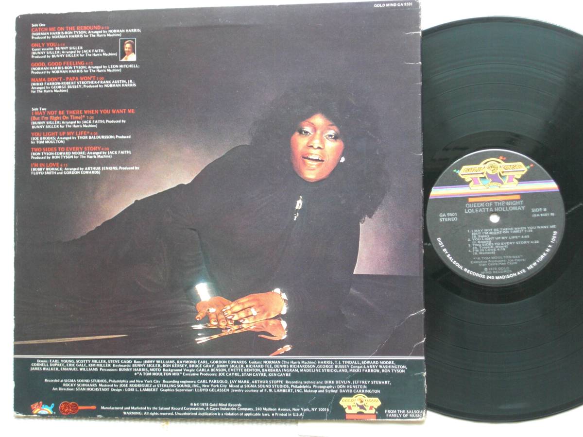 USオリジナル盤LP Loleatta Holloway ／ Queen Of The Night 　-Recorded At Sigma Sound－　(Gold Mind Records GA 9501 )★☆　_画像2