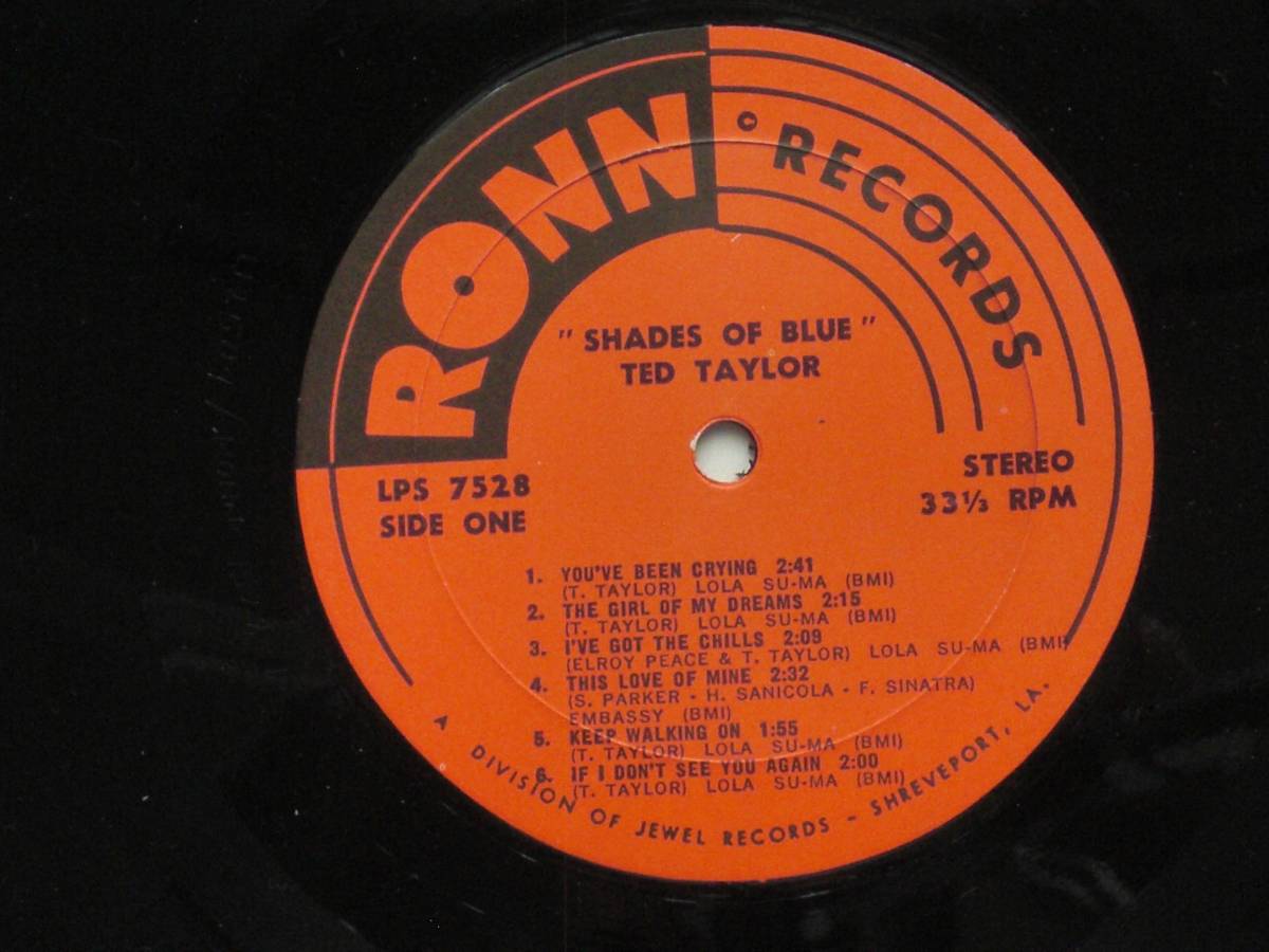 US盤LP　Ted Taylor ／　Shades Of Blue 　(Ronn Records LPS 7528 )★　☆_画像3