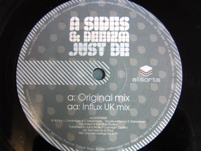 12inch A SIDES & DEEIZM / Just Be Influx UK Mix / GRID / 5枚以上で送料無料_画像2