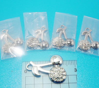 * prompt decision *5 piece * rhinestone attaching charm parts * rhodium * Cherry *