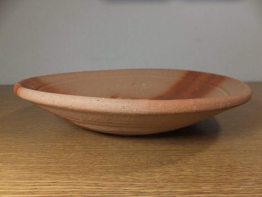 真作保証】 伊勢崎淳 自作 備前八寸皿 菓子器 備前焼 人間国宝 日本