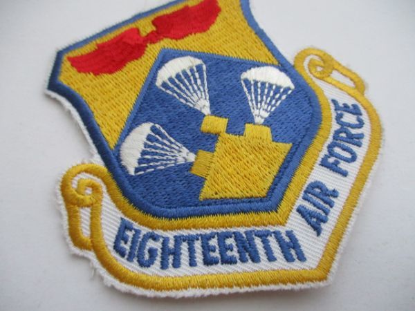 【送料無料】アメリカ空軍EIGHTEENTH AIR FORCE第18空軍パッチ刺繍ワッペン/エアフォースAIR FORCE米空軍USAF米軍USコマンド M53_画像2