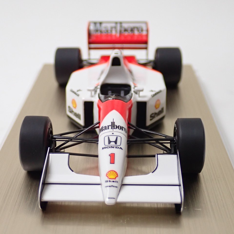 ★美品 アイドロンフォーミュラ 1/43ミニカー マクラーレン ホンダ MP4/7A モナコGP 1992 優勝 No.1 A.セナ FE026A/F1/外箱等付&1796300008_画像3