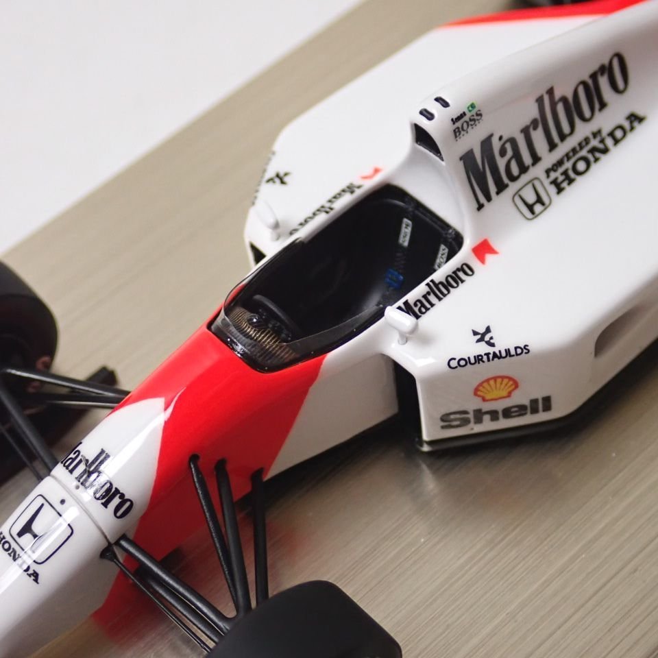 ★美品 アイドロンフォーミュラ 1/43ミニカー マクラーレン ホンダ MP4/7A モナコGP 1992 優勝 No.1 A.セナ FE026A/F1/外箱等付&1796300008_画像5