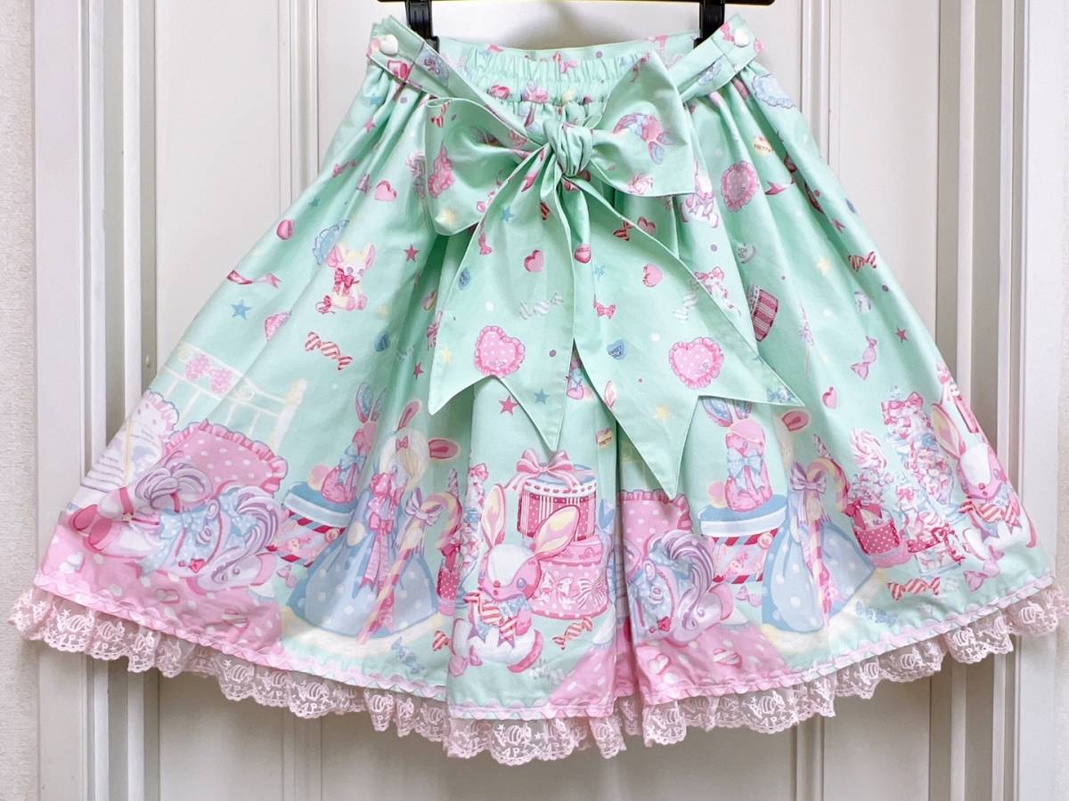 ★Angelic Pretty ドリーミィドールハウス スカート★TOY ポニー バニー 人気 ミント パステル_画像2