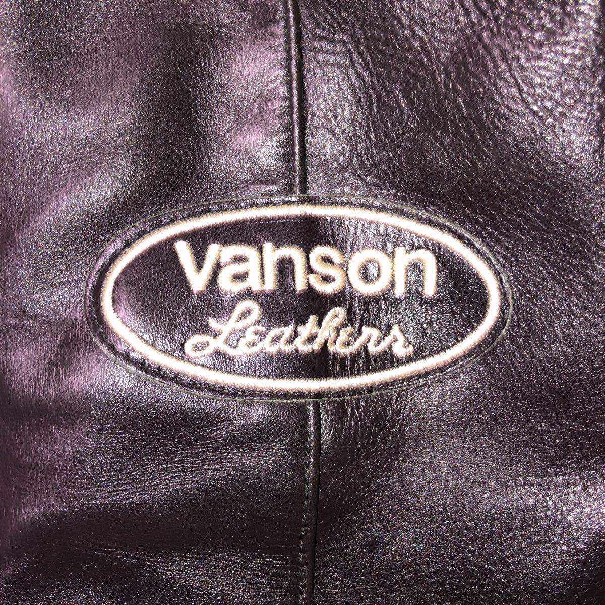 美品!VANSON バンソン×バックドロップ別注 クロスボーン ライダース