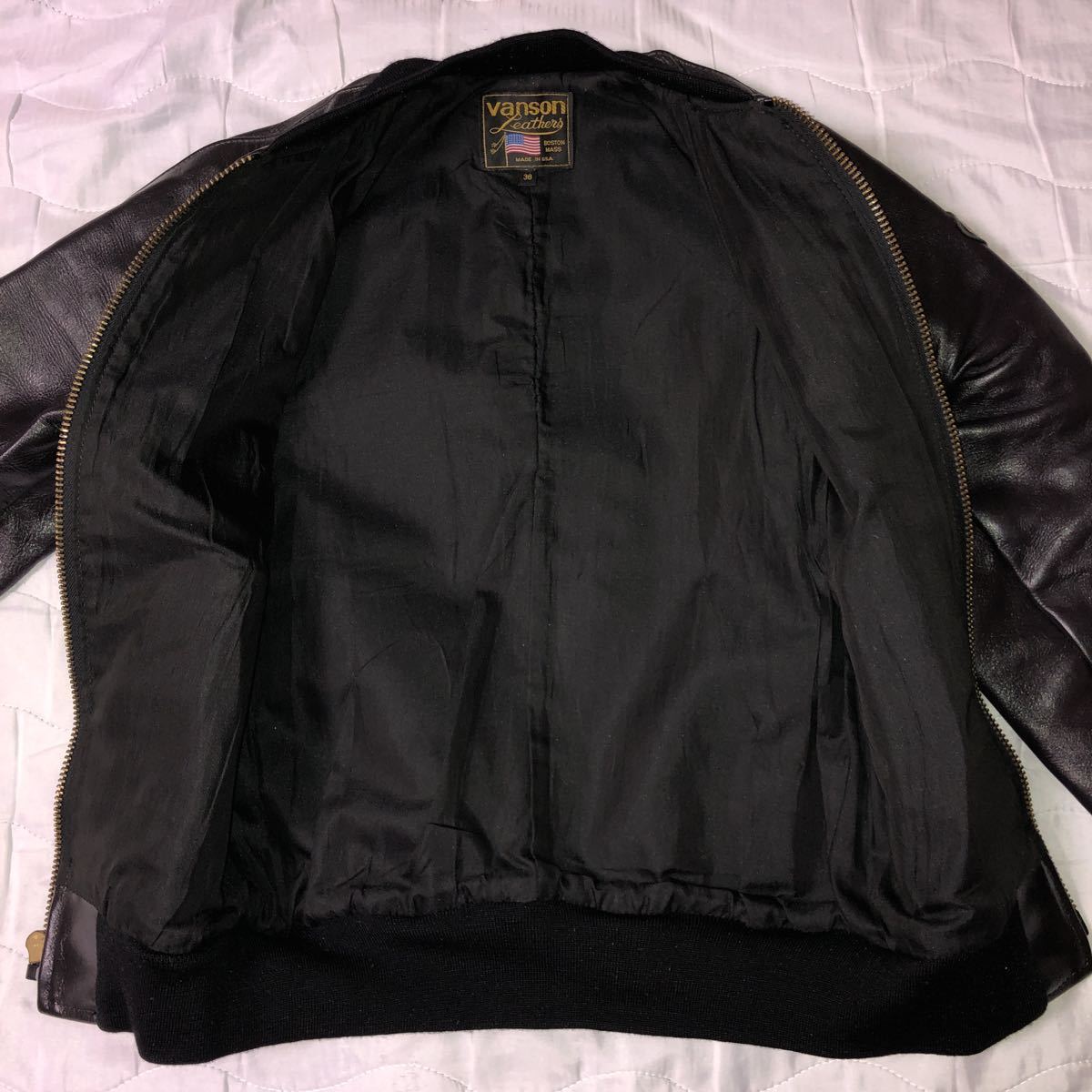 美品!VANSON バンソン×バックドロップ別注 クロスボーン ライダース