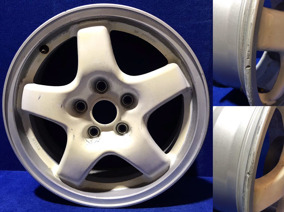 レア! 希少!＊NISSAN R32 スカイライン＊純正ホイール＊16x6.5JJ/オフセット+40/PCD114.3-5H＊2本セット＊当時物!＊GTS GT-Rなど_画像5