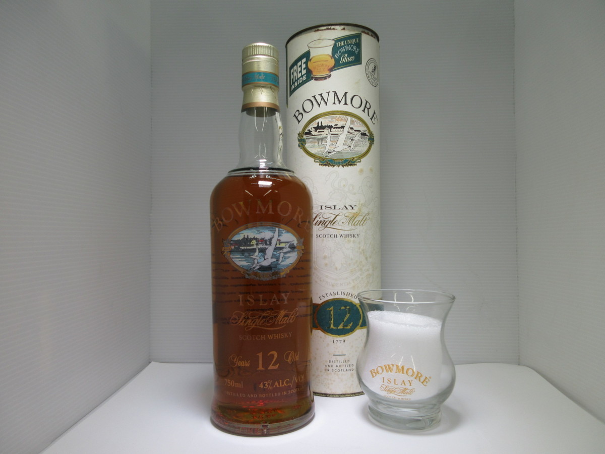 ボウモア 12年 シルクプリント カモメラベル BOWMORE ISLAY アイラ