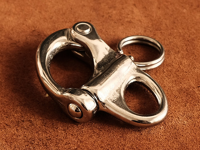  two -ply ring x3 piece attaching snap shackle key ring ( silver ): stainless steel key holder military Vintage outdoor kalabina