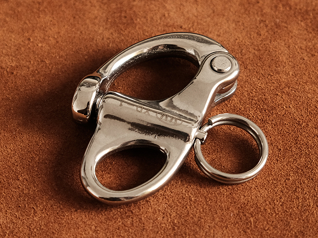 two -ply ring attaching snap shackle key ring ( silver ): stainless steel key holder mobile military Vintage outdoor kalabina
