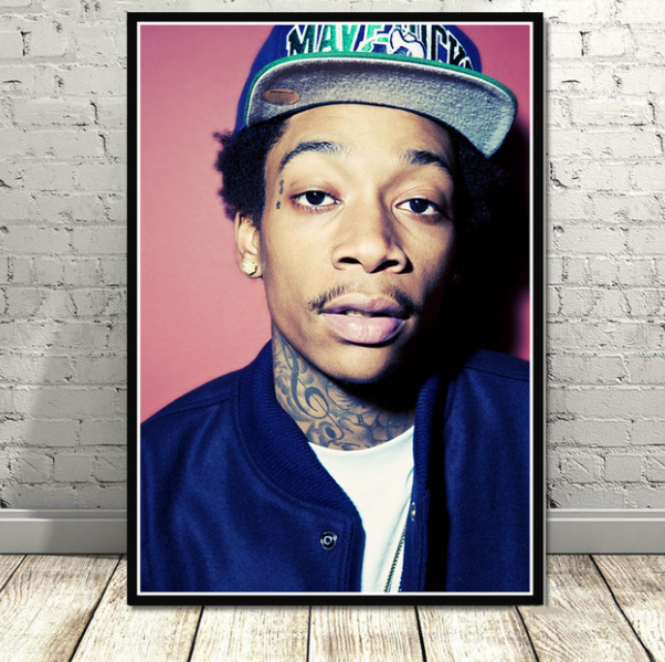  C1926 ウィズ・カリファ Wiz Khalifa ヒップホップ ラップ キャンバスアートポスター 50×70cm イラストインテリア 雑貨 海外製 枠なし B_画像1