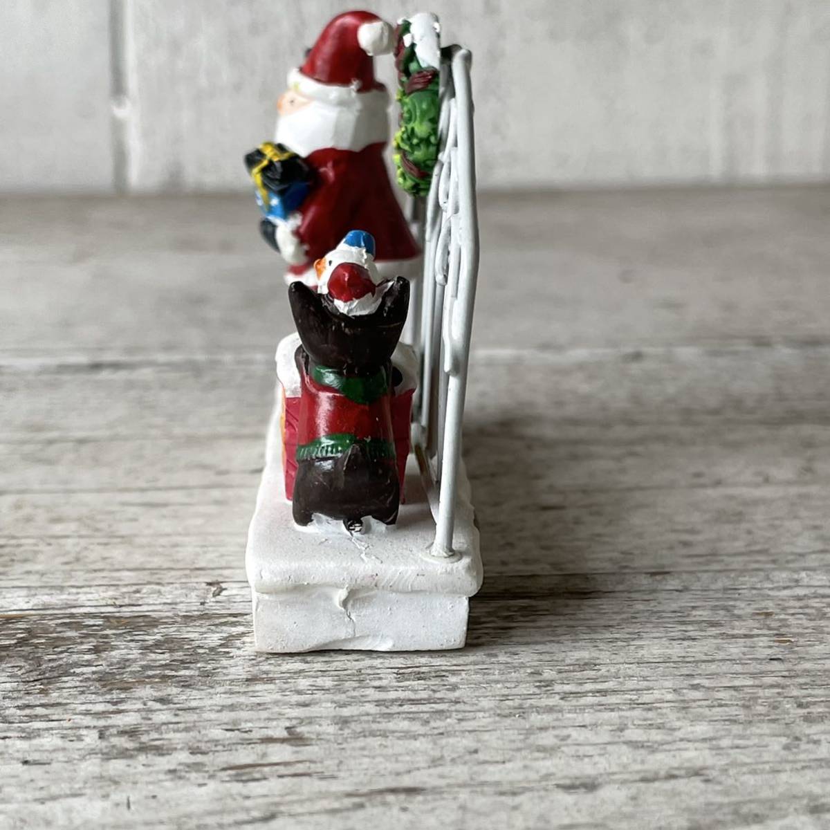 クリスマス サンタクロース オブジェ リース　インテリア 雑貨 置物　ネコ 【2022HW3】_画像4