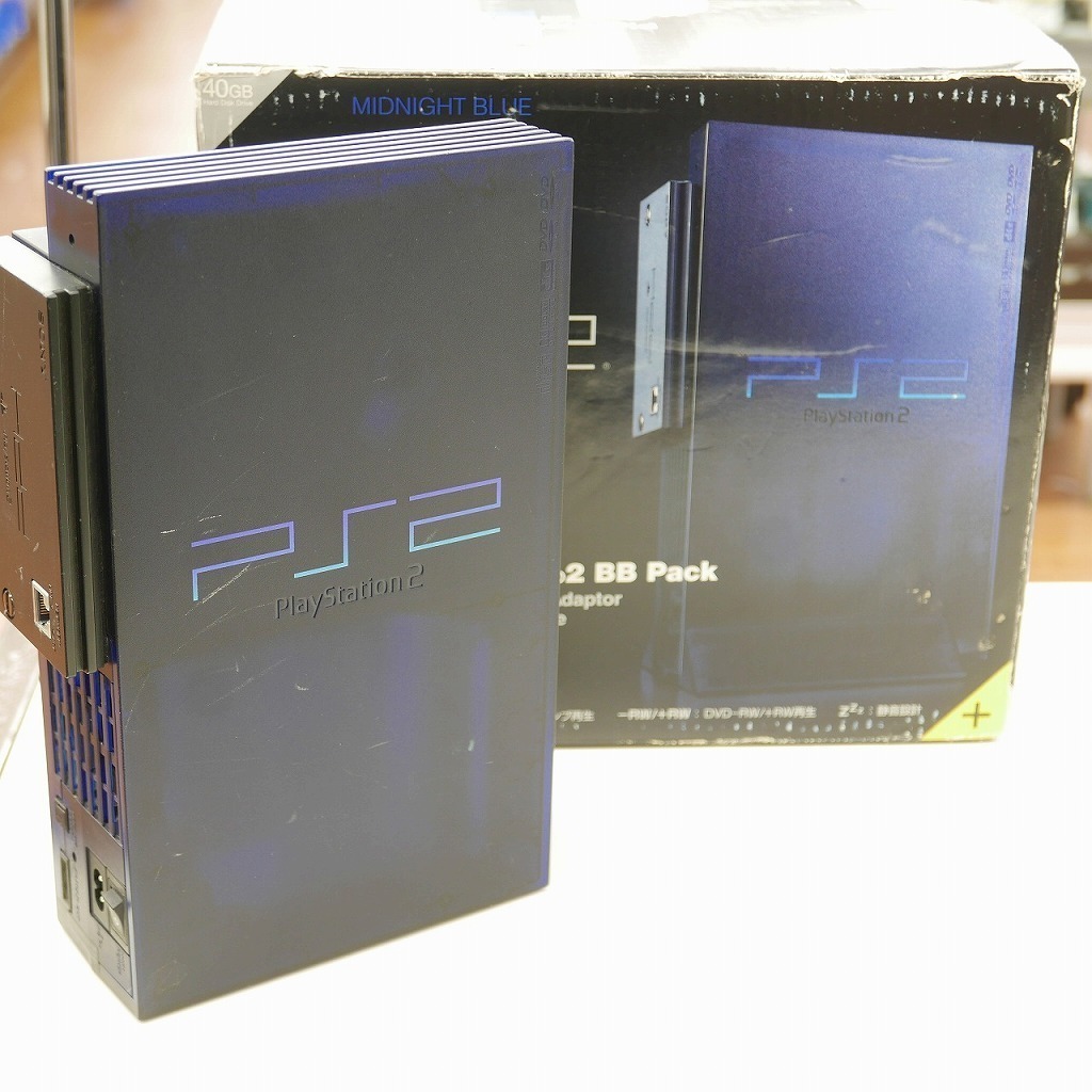 直送商品 PS2 プレイステーション2 ミッドナイトブルー SCPH-50000MB