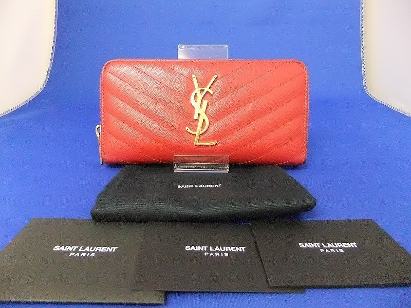 サンローラン SAINT LAURENT ラウンドファスナー長財布モノグラムYSL