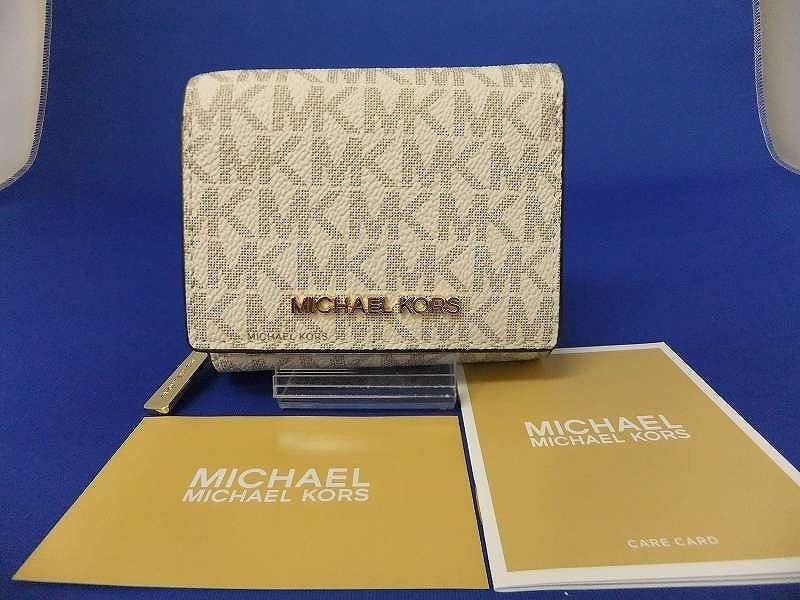 マイケルコース MICHAEL KORS コンパクト三つ折り財布ＭＫミニ3つ折シグネチャー小さいウォレット 35h9gtvz5b_画像1