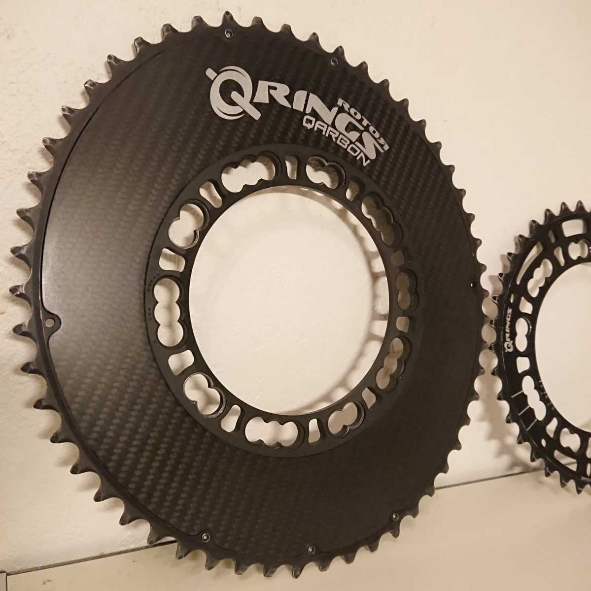 ROTOR ローター QRINGS QARBON 53/38T BCD 110mm 5ARM 楕円チェーンリング