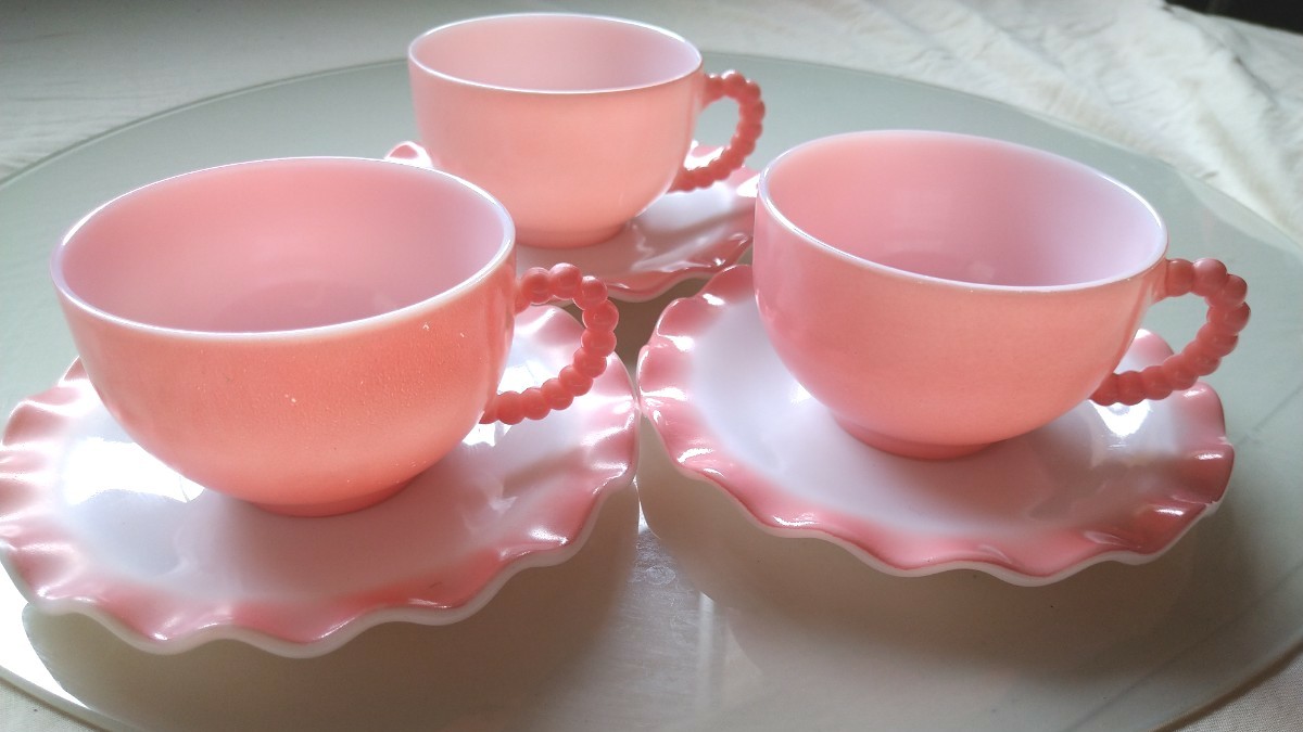 送料無料/新品】 Hazel Atlas Pink Ripple 4点セット ヘーゼルアトラス