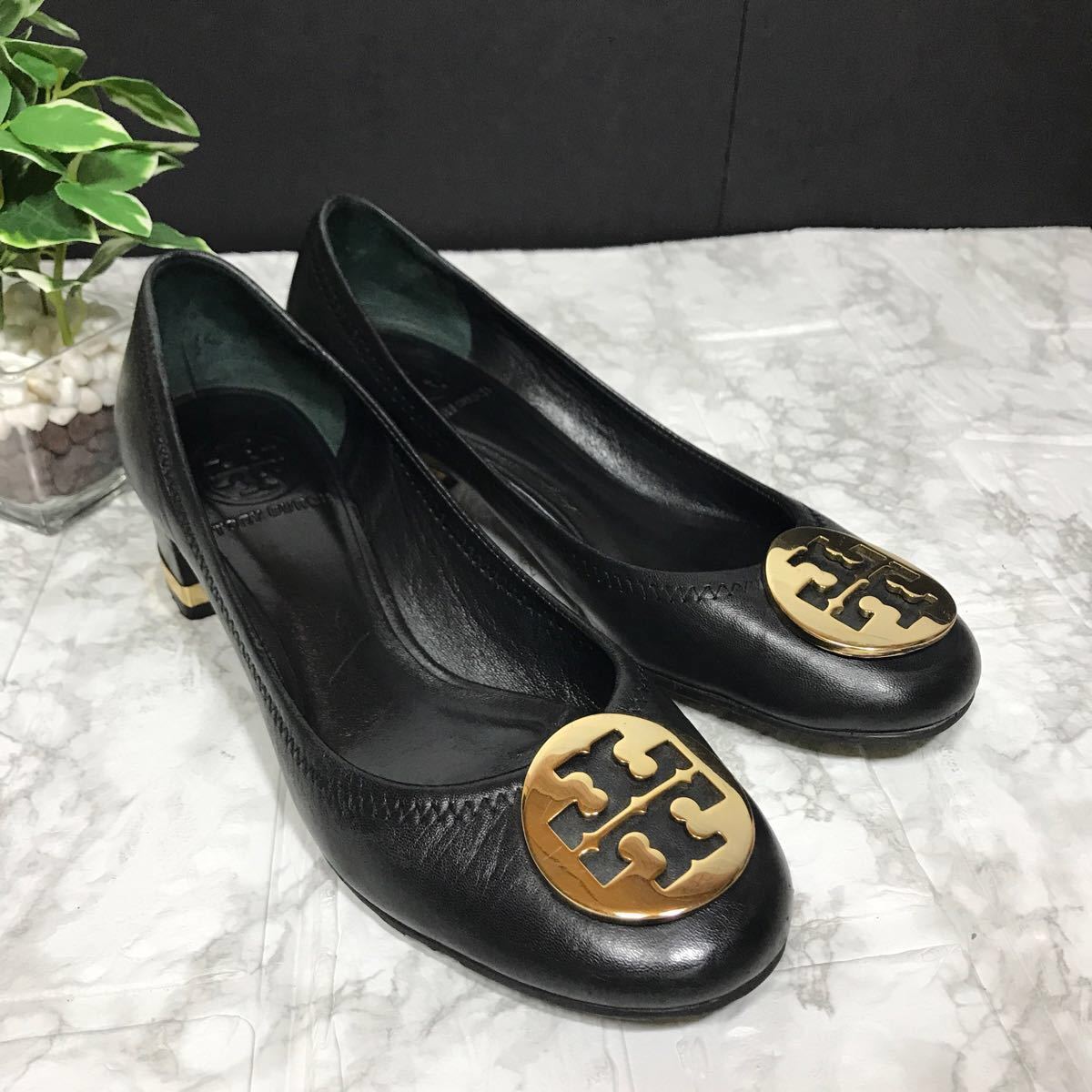 TORY BURCH トリーバーチ パンプス チャンキーヒール サイズ6 1/2 レザー ビジネスシューズ レディース