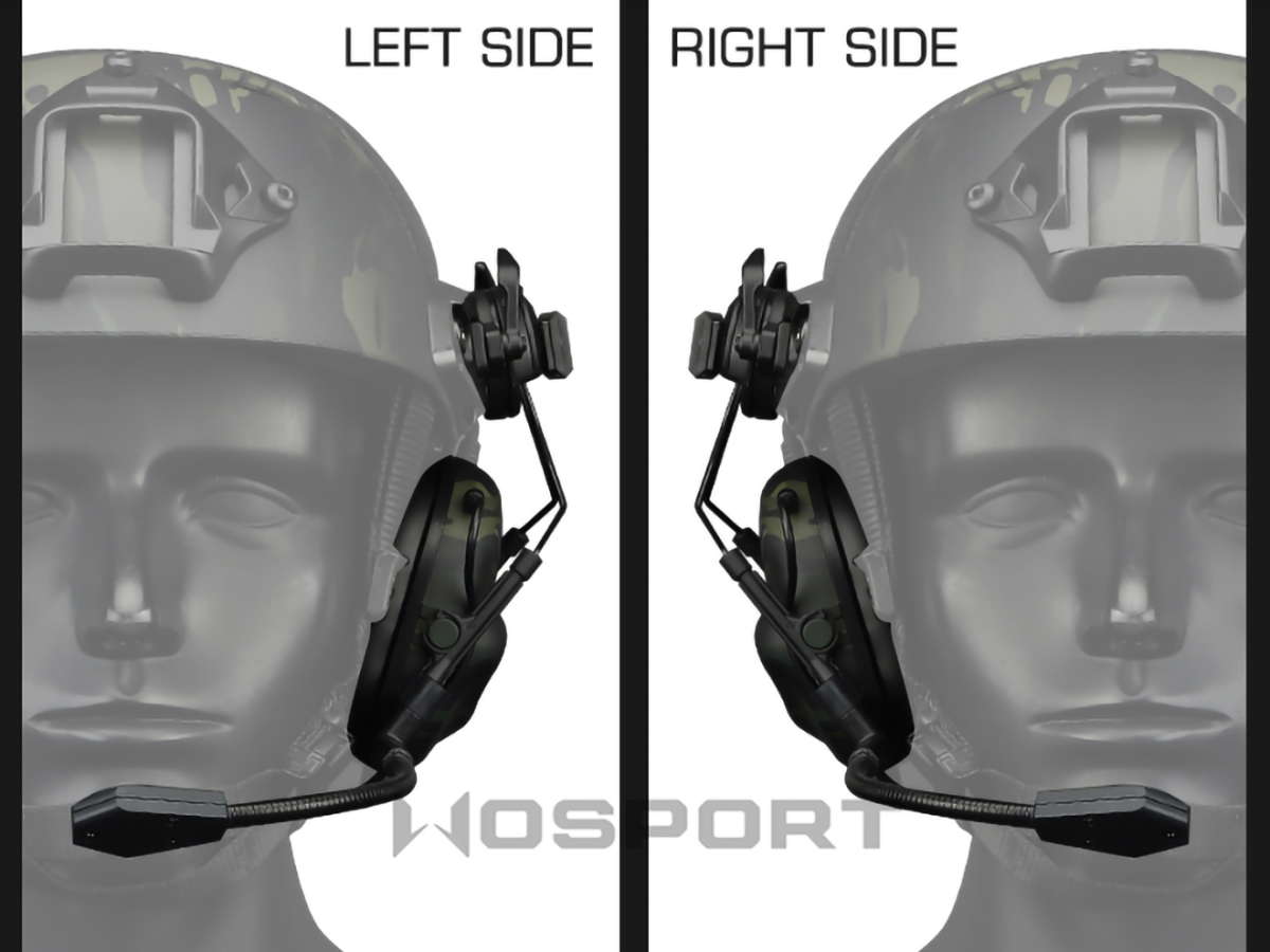 WO-HDS-004T　WoSporT Gen5 タクティカル ヘッドセット w/ サウンドピックアップ&ノイズリダクション for ヘルメット(ARC) TAN_画像7