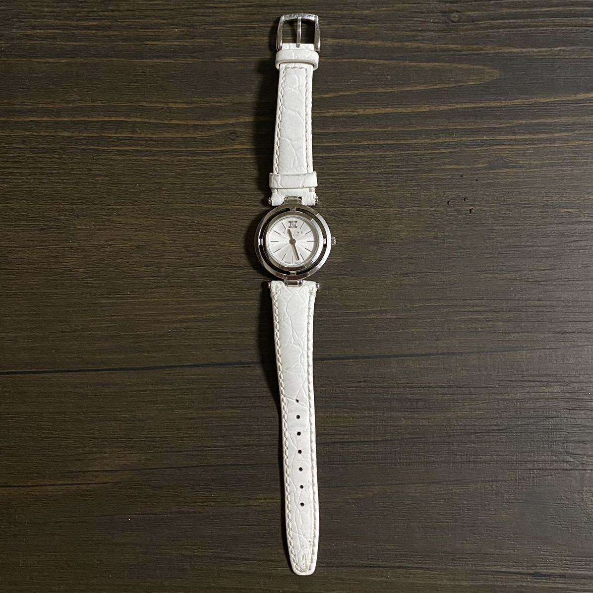 大特価  セリーヌ マープル腕時計 マカダム柄 ホワイト