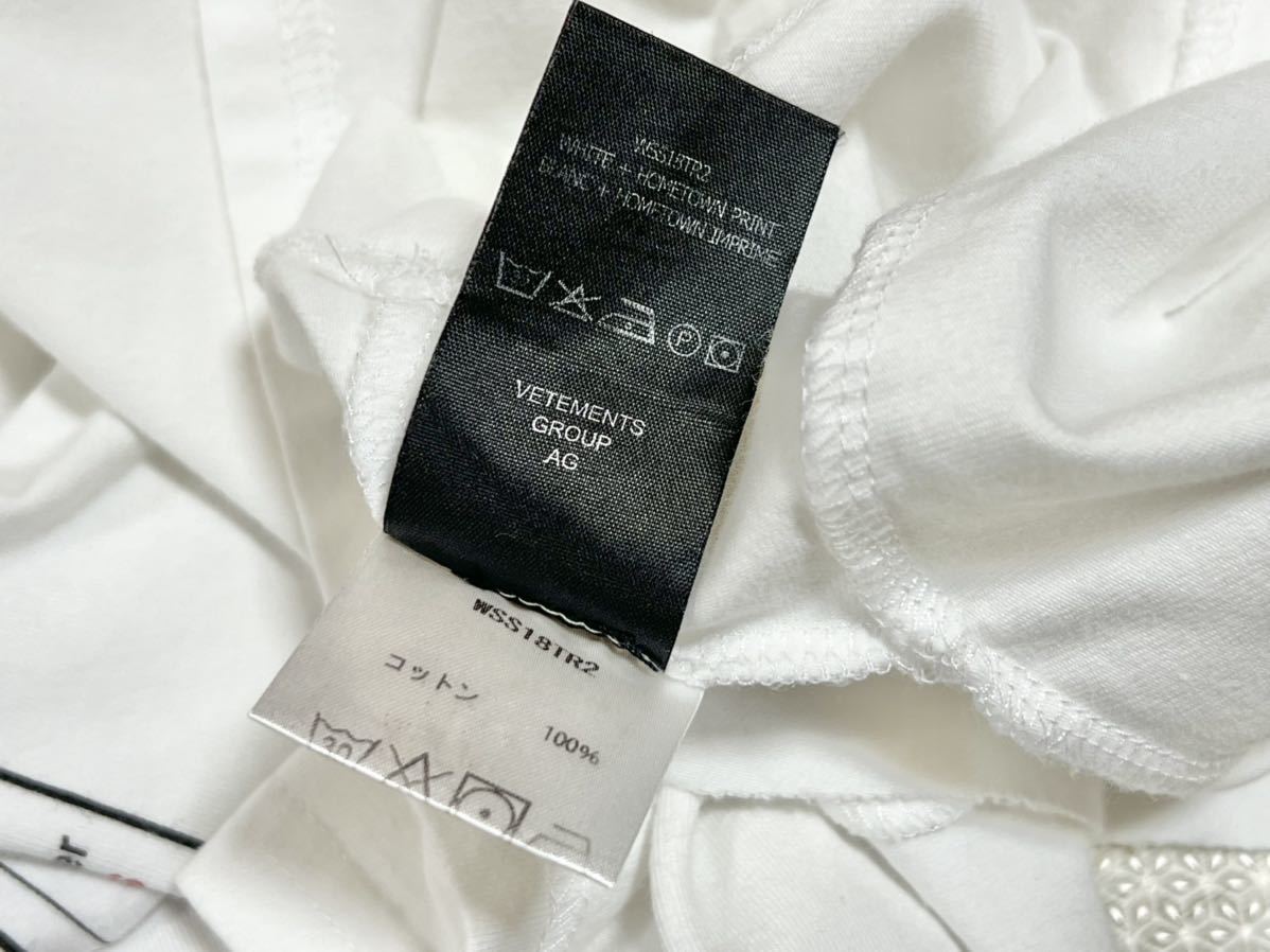 VETEMENTS ヴェトモン オープンバッククルーテックTシャツカットソー カレンダー白ホワイト XS 半袖 切りっぱなしデザイン 国内正規品_画像6
