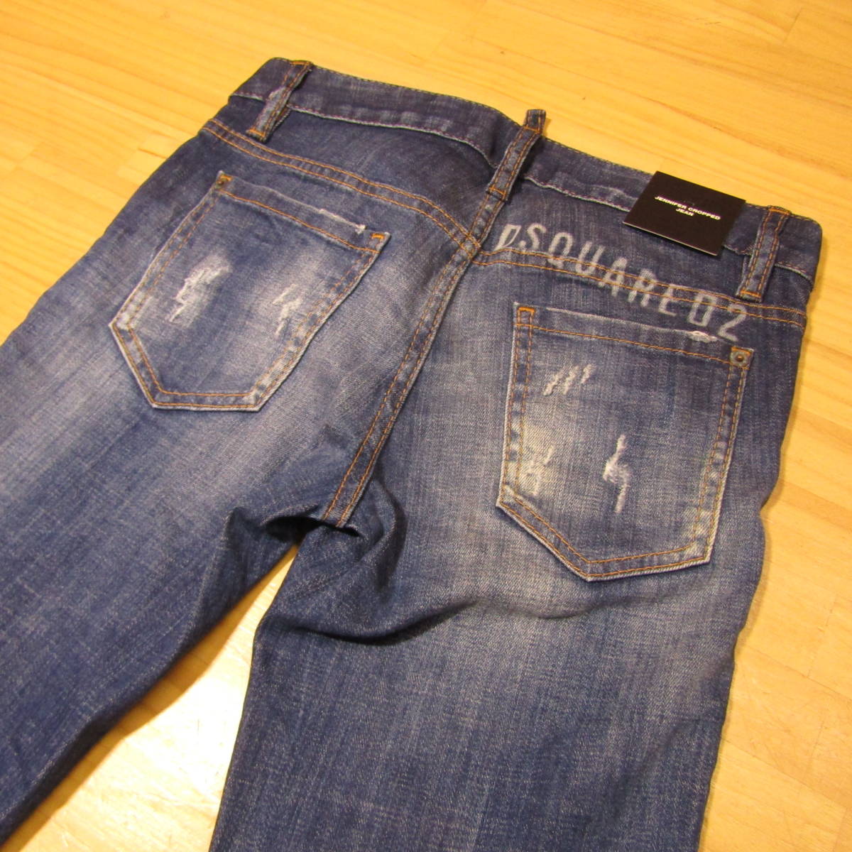 Y送料無料△837【DSQUARED2 ディースクエアード2】イタリア製　S75LB0365 JENNIFER CROPPED JEAN ダメージ加工 デニム パンツ SIZE 34