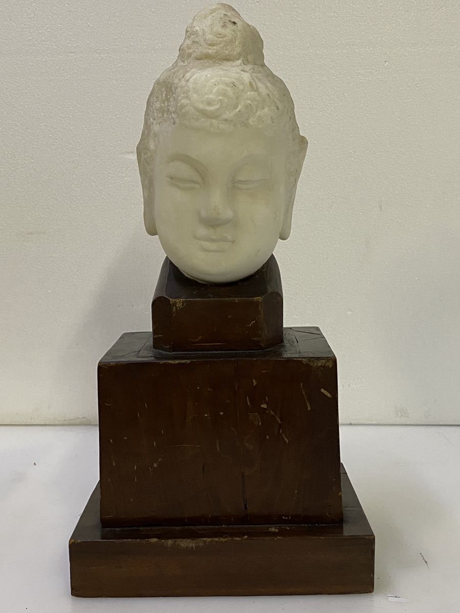 正規品販売! サ1337M☆仏教美術 石彫刻 仏頭 仏像 本体高22.5ｃｍ 重さ