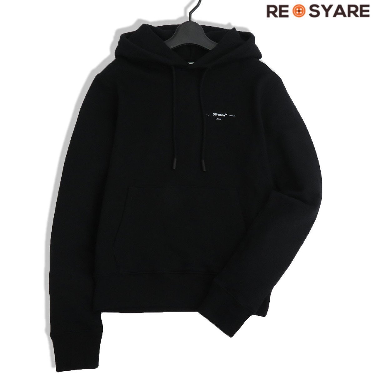 美品 OFF-WHITE オフホワイト 19-20AW LOGO SLIM HOODIE ロゴ スリム