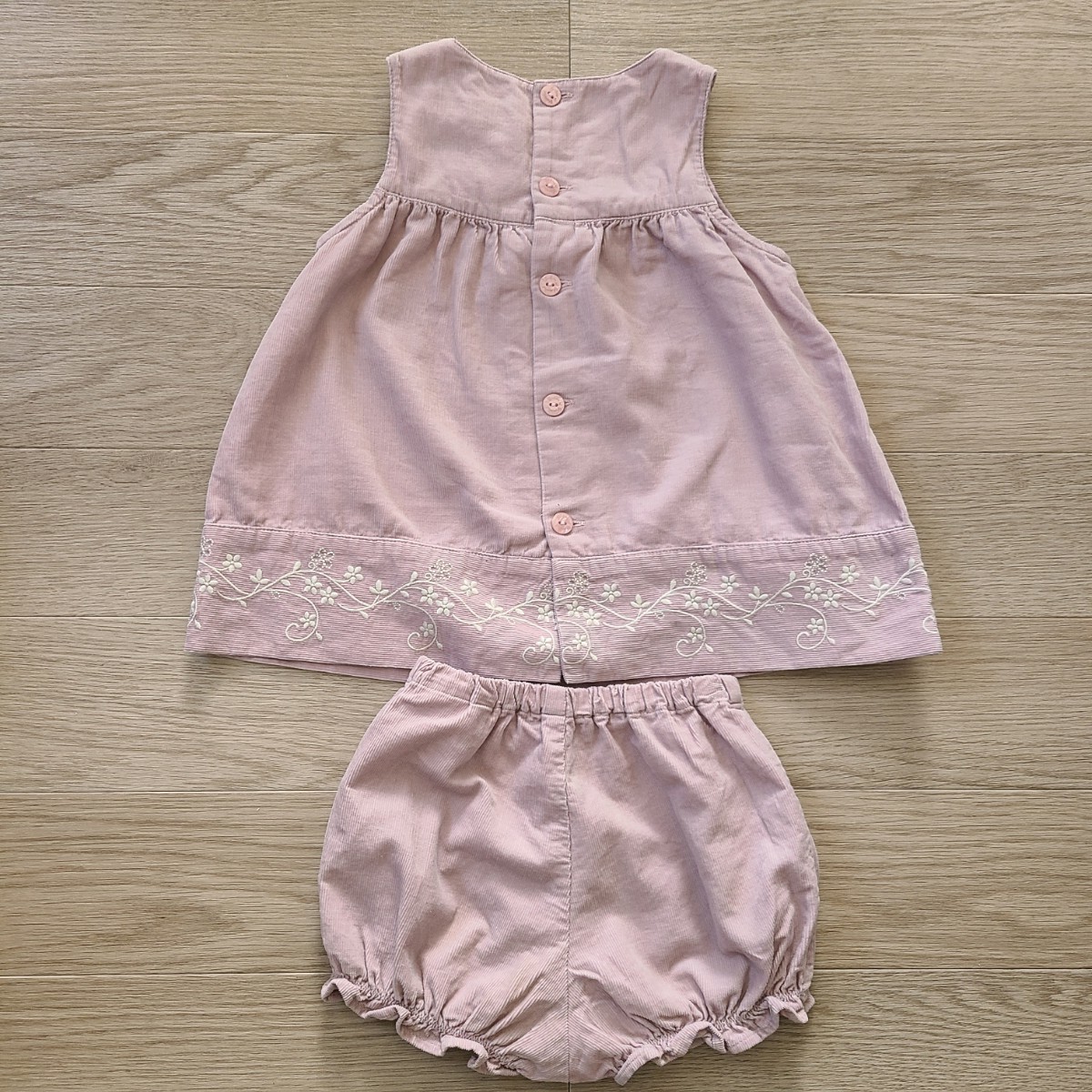 80　90　Tartine et Chocolat タルティーヌエショコラ　BeBe 秋冬　長袖　上下セットワンピース　子供服