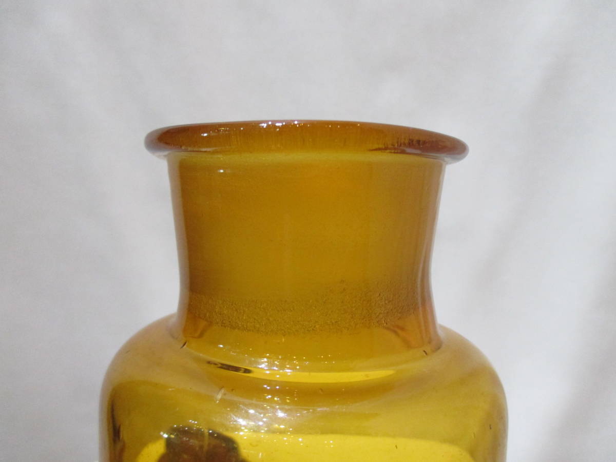 antique Vintege France Dye bottle glass アンティーク 総ガラス 染料 香料 ボトル ハンドメイド フランス製_画像7