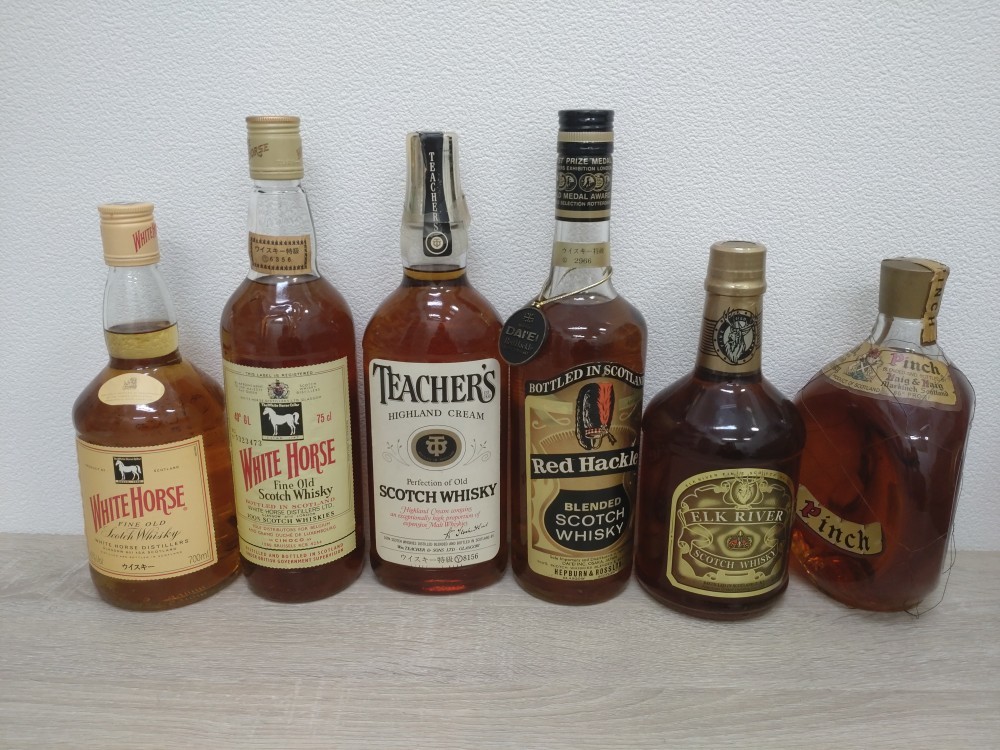 8447~】未開栓古酒 ウイスキーおまとめ6本セット WHITE HORSE Pinch