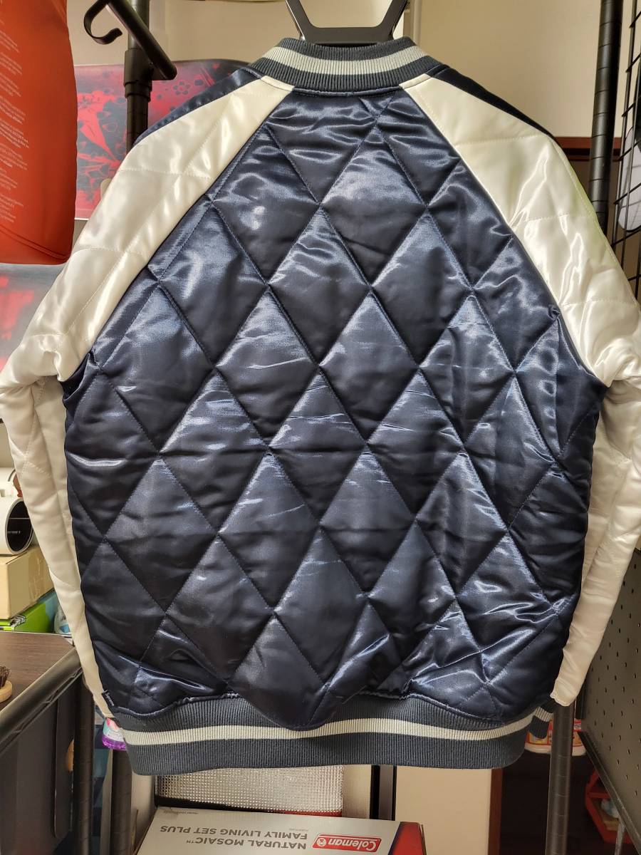 ☆値下げ【即決/送料込】Supreme Quilted Satin Bomber Jacket Navy