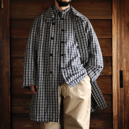 愛用 コットン ウティ CHECK LUZE MANTEAU OUTIL 20ss リネン 定価